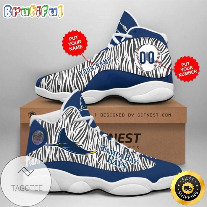 MLB Tampa Bay Rays Custom Name Number Air Jordan 13 Shoes V4