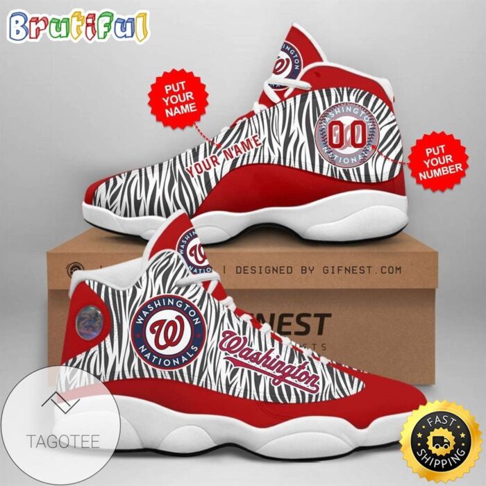 MLB Washington Nationals Custom Name Number Air Jordan 13 Shoes V3