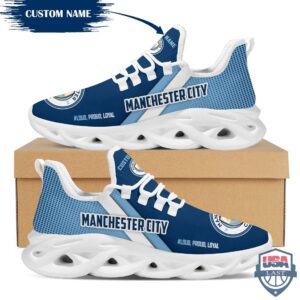 Manchester City Custom Name Blue Loud Proud Loyal Max Soul Shoes