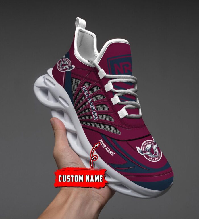 Manly Warringah Sea Eagles Custom Name NRL Max Soul Shoes