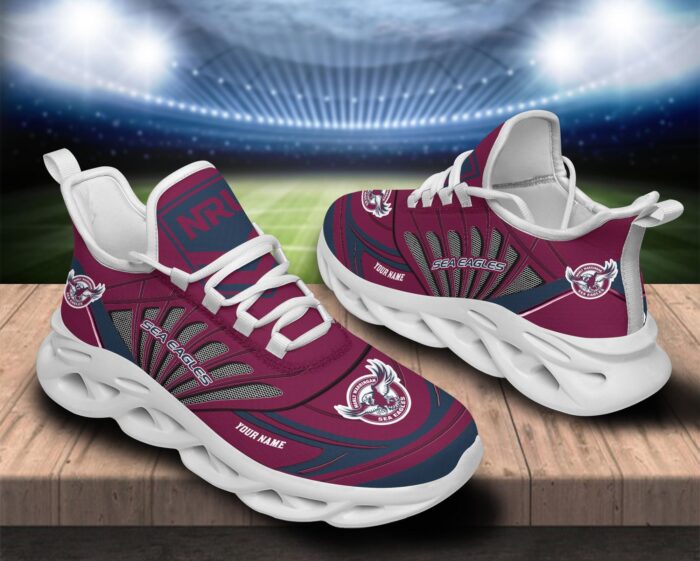 Manly Warringah Sea Eagles Custom Name NRL Max Soul Shoes