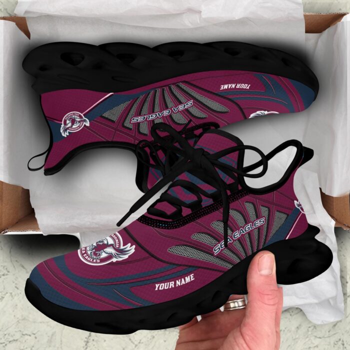 Manly Warringah Sea Eagles Custom Name NRL Max Soul Shoes