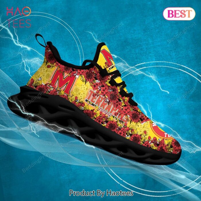 Maryland Terrapins NCAA Red Gold Flower Max Soul Shoes