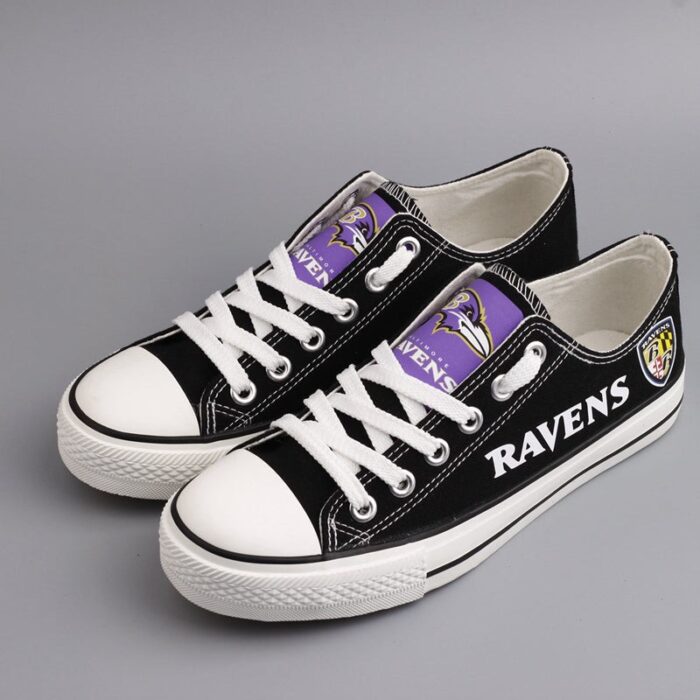 Men's Baltimore Ravens Shoes Low Top Canvas Shoes