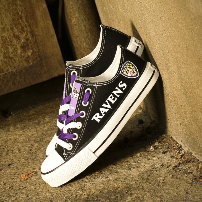 Men's Baltimore Ravens Shoes Low Top Canvas Shoes