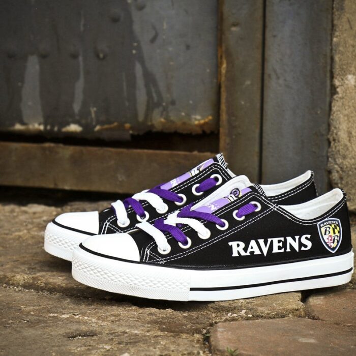 Men's Baltimore Ravens Shoes Low Top Canvas Shoes