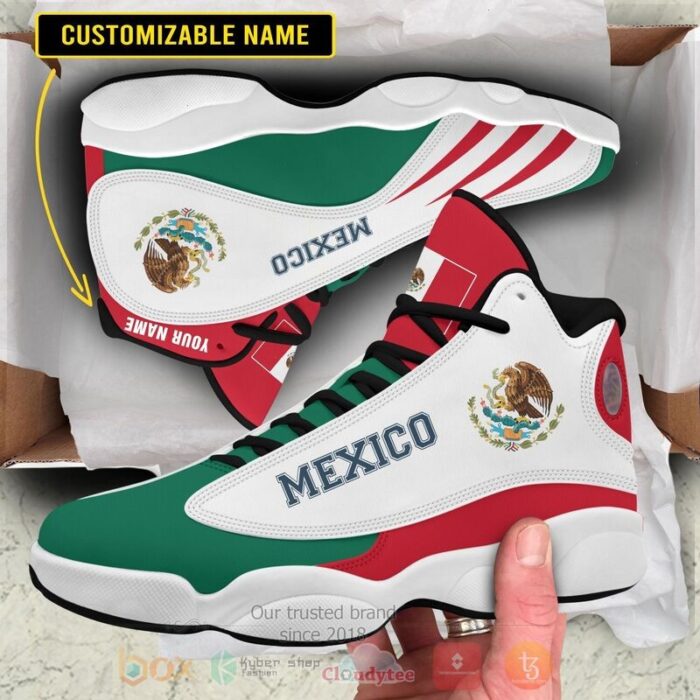 Mexico Personalized Red Green Air Jordan 13 Shoes