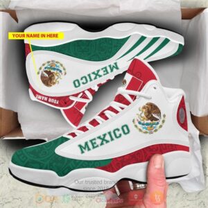 Mexico Personalized White Air Jordan 13 Shoes