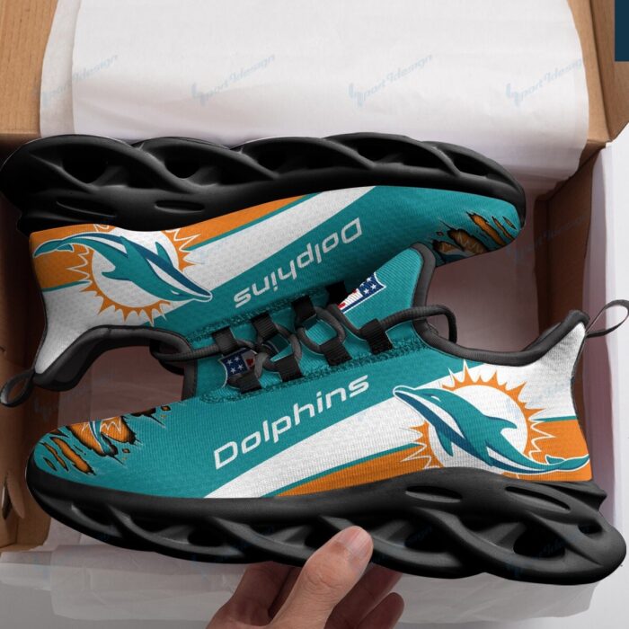 Miami Dolphins Black Max Soul Shoes