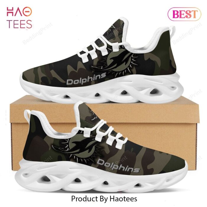 Miami Dolphins Camo Camouflage Design Black Max Soul Shoes