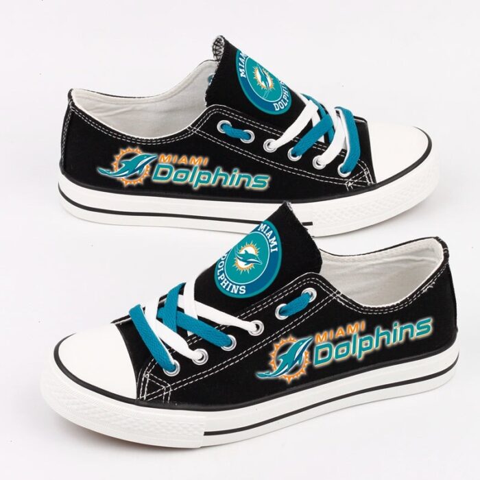 Miami Dolphins Color Shoes Low Top Canvas Shoes