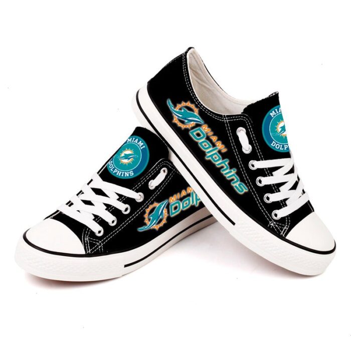 Miami Dolphins Color Shoes Low Top Canvas Shoes