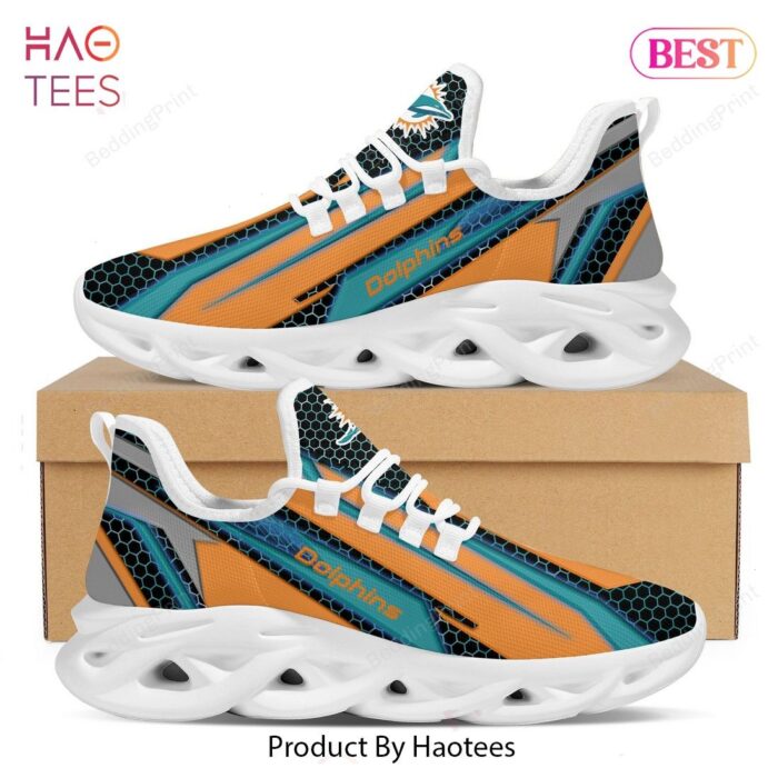 Miami Dolphins Geometric Hexagon Design Max Soul Shoes