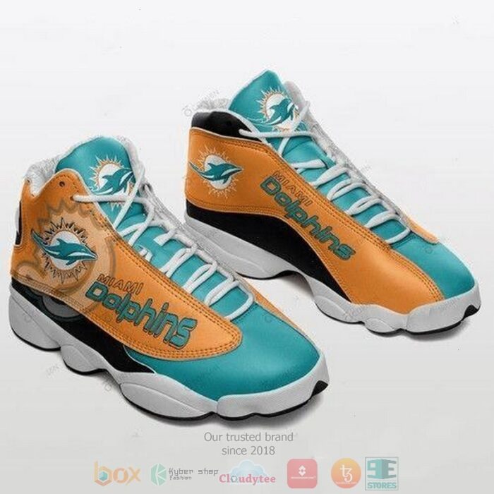 Miami Dolphins Nfl Football Team Logo Air Jordan 13 Shoes