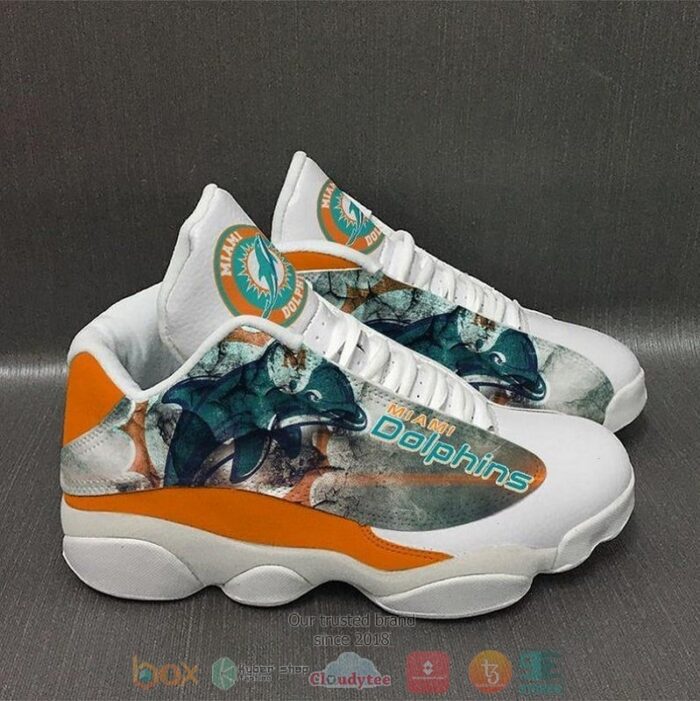 Miami Dolphins Nfl Skull Football Team Air Jordan 13 Shoes