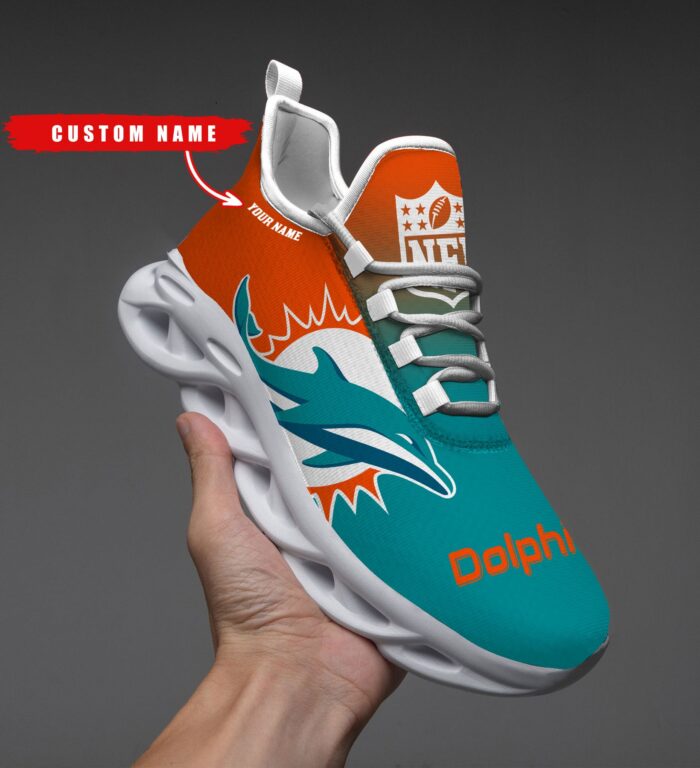 Miami Dolphins Personalized Custom Name Max Soul Shoes