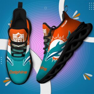 Miami Dolphins Personalized Custom Name Max Soul Shoes