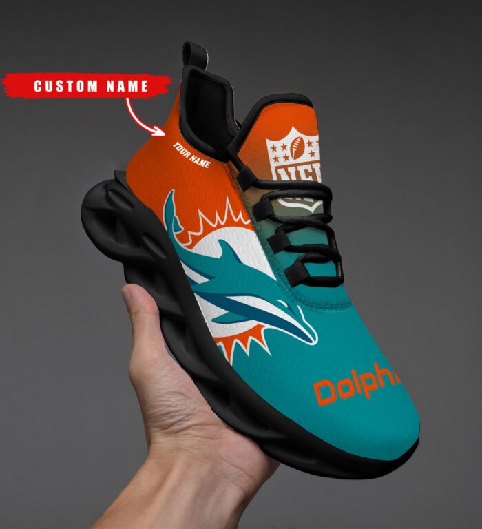 Miami Dolphins Personalized Custom Name Max Soul Shoes