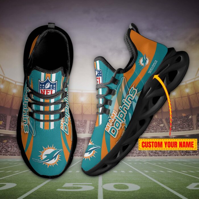 Miami Dolphins Personalized Max Soul Shoes