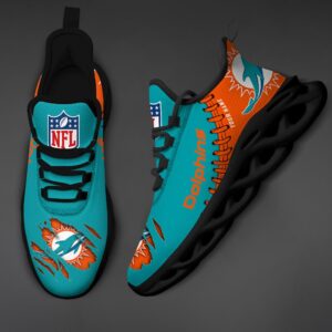 Miami Dolphins Personalized NFL Max Soul Shoes