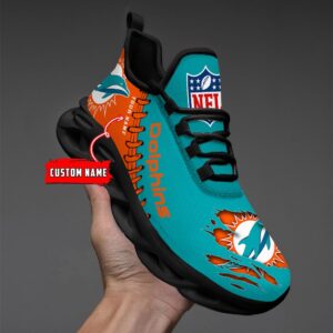 Miami Dolphins Personalized NFL Max Soul Shoes