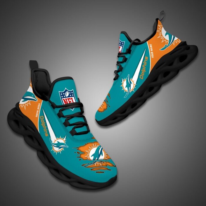 Miami Dolphins Personalized NFL Max Soul Shoes Fan Gift