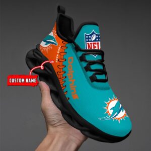 Miami Dolphins Personalized NFL Max Soul Shoes Ver 2