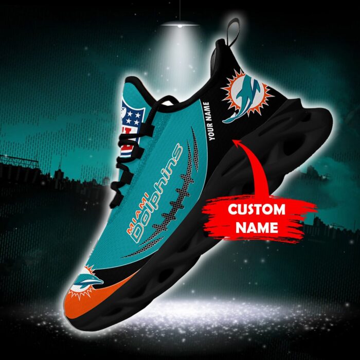 Miami Dolphins Personalized NFL Max Soul Shoes for Fan