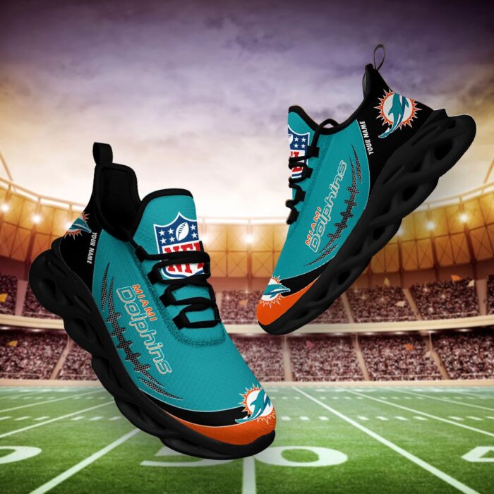 Miami Dolphins Personalized NFL Max Soul Shoes for Fan