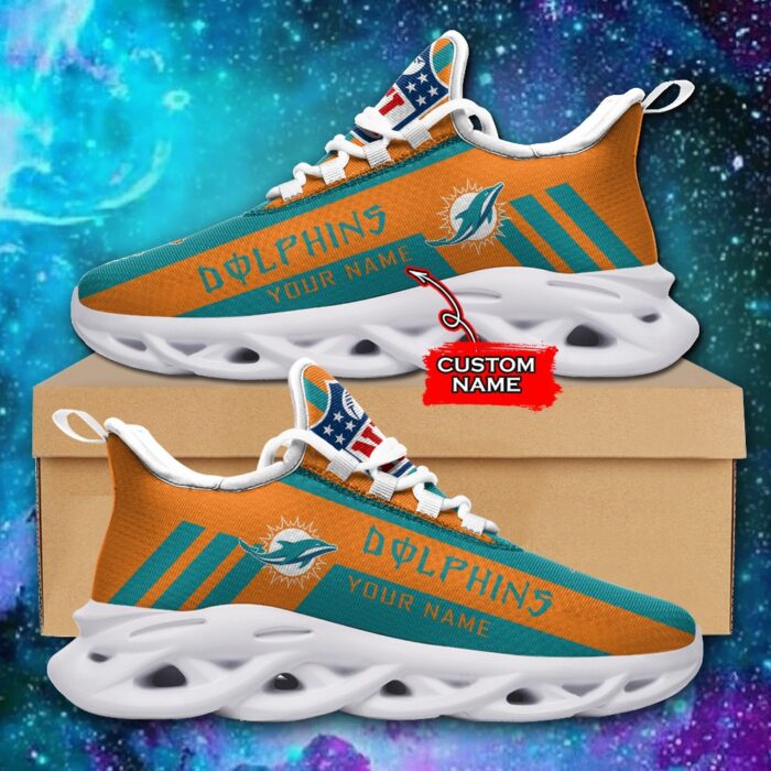 Miami Dolphins Personalized NFL Max Soul Sneaker