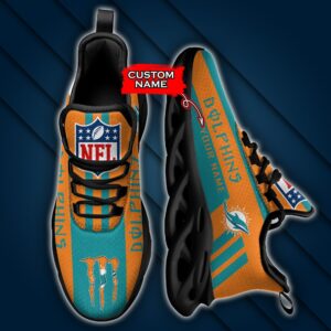 Miami Dolphins Personalized NFL Max Soul Sneaker