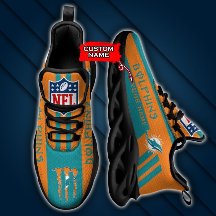 Miami Dolphins Personalized NFL Max Soul Sneaker