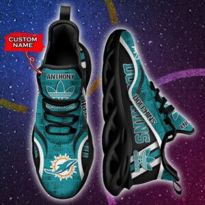 Miami Dolphins Personalized NFL Max Soul Sneaker Adidas Ver 1