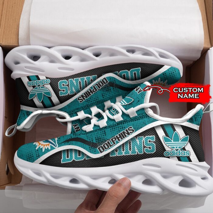 Miami Dolphins Personalized NFL Max Soul Sneaker Adidas Ver 1