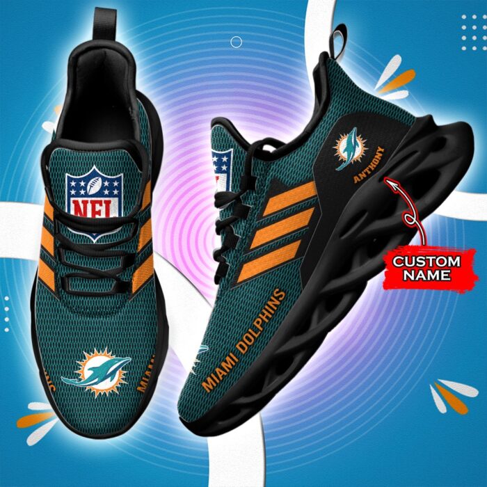 Miami Dolphins Personalized NFL Max Soul Sneaker for Fans