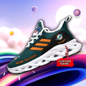 Miami Dolphins Personalized NFL Max Soul Sneaker for Fans