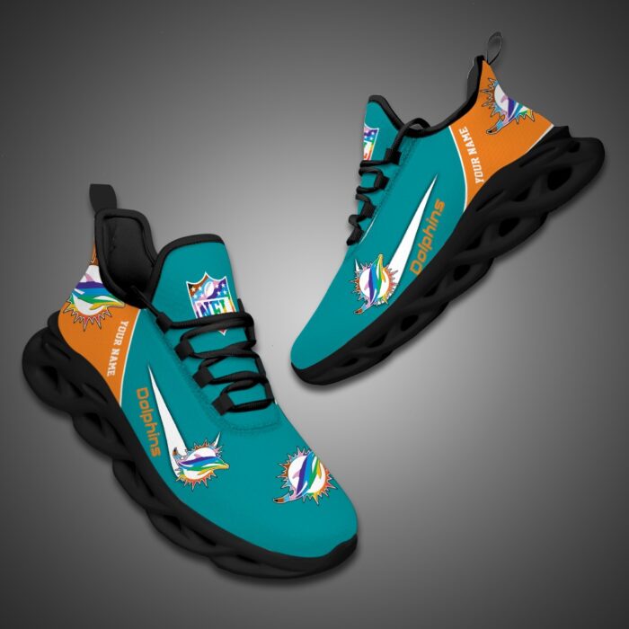 Miami Dolphins Personalized Pride Month Luxury NFL Max Soul Shoes Ver 2