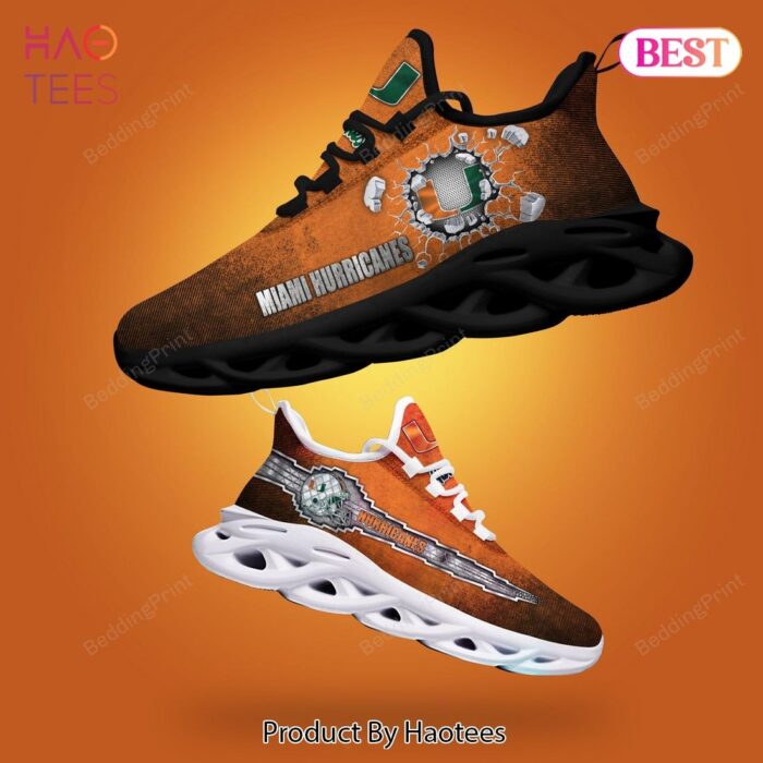 Miami Hurricanes NCAA Orange Mix Black Max Soul Shoes