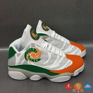 Miami Hurricanes University Of Miami White Air Jordan 13 Shoes