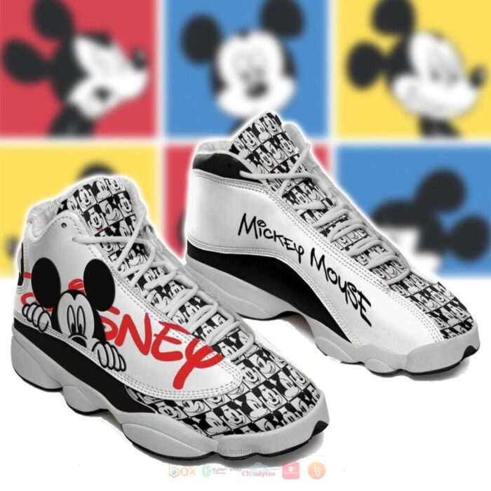 Mickey Mouse Black White Air Jordan 13 Shoes