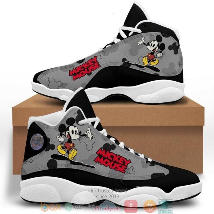 Mickey Mouse Grey Air Jordan 13 Sneaker Shoes