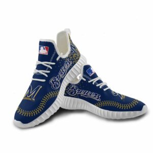 Milwaukee Brewers Unisex Sneakers New Sneakers Custom Shoes Baseball Yeezy Boost