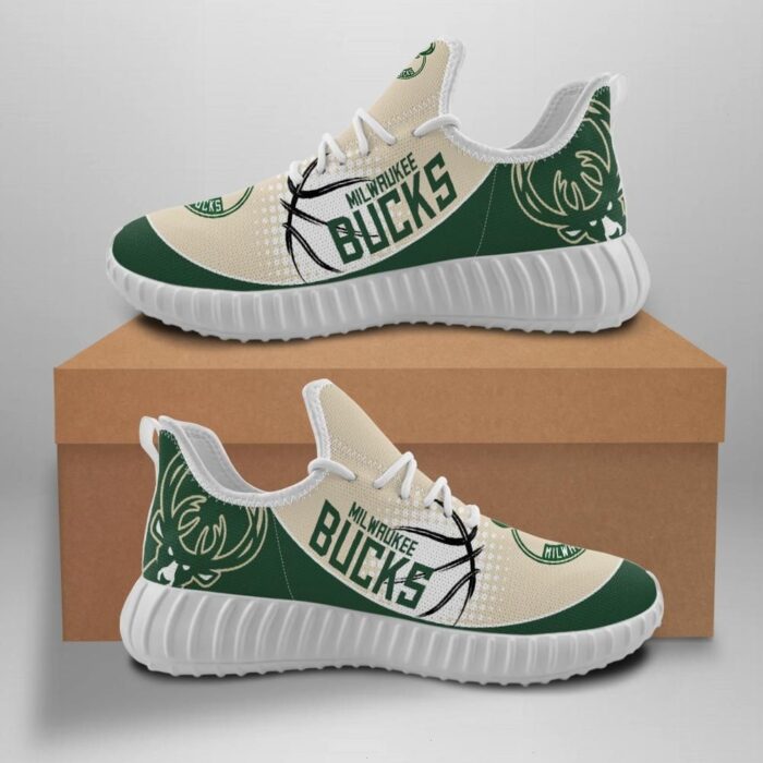 Milwaukee Bucks Unisex Sneakers New Sneakers Basketball Custom Shoes Milwaukee Bucks Yeezy Boost