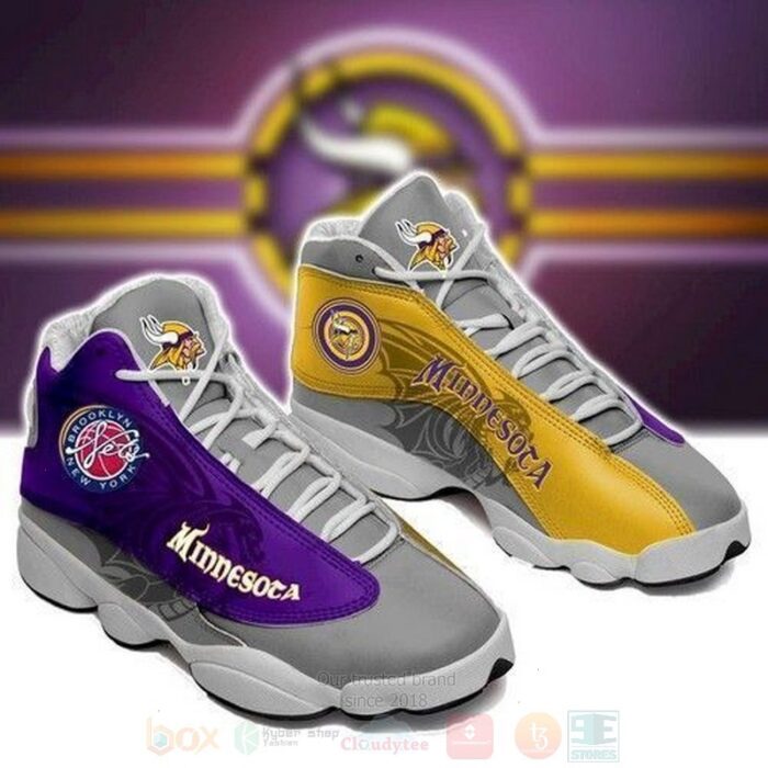 Minesota Vikings Nfl Football Air Jordan 13 Shoes