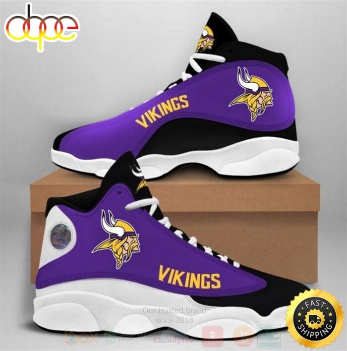 Minnesota Vikings NFL Air Jordan 13 Shoes 3