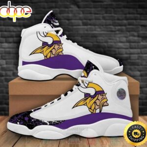 Minnesota Vikings NFL Big Logo Bling Bling Football Team Air Jordan 13 Shoes