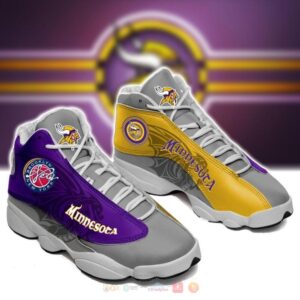 Minnesota Vikings Nfl Grey Air Jordan 13 Shoes