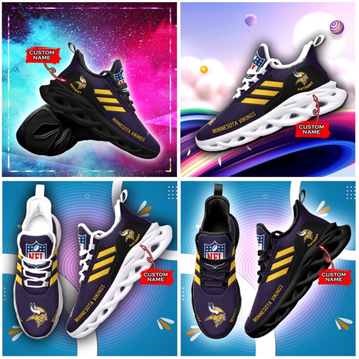 Minnesota Vikings Personalized NFL Max Soul Sneaker for Fans