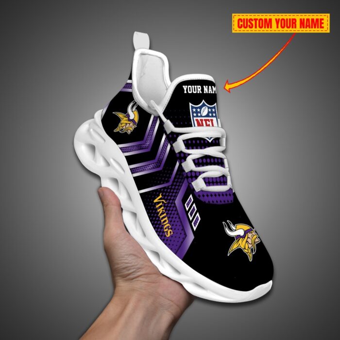 Minnesota Vikings Personalized NFL Metal Style Design Max Soul Shoes