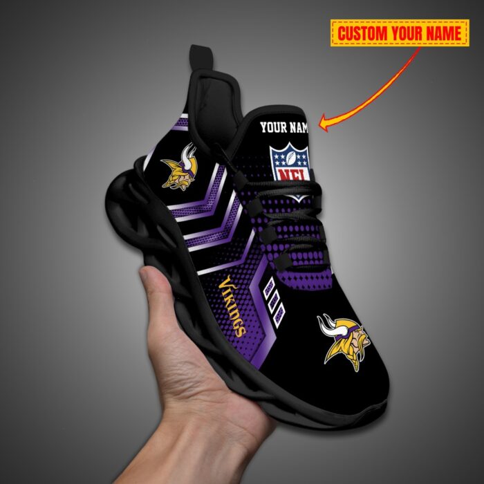 Minnesota Vikings Personalized NFL Metal Style Design Max Soul Shoes